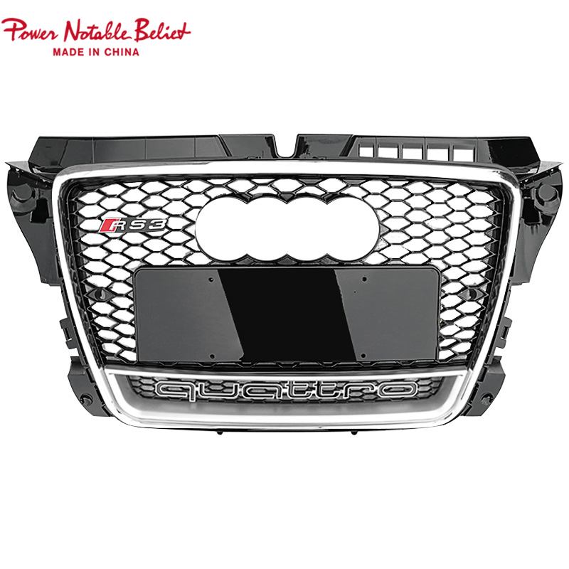 RS3 Front grille for Audi A3 8P Chrome black car bumper hood grille