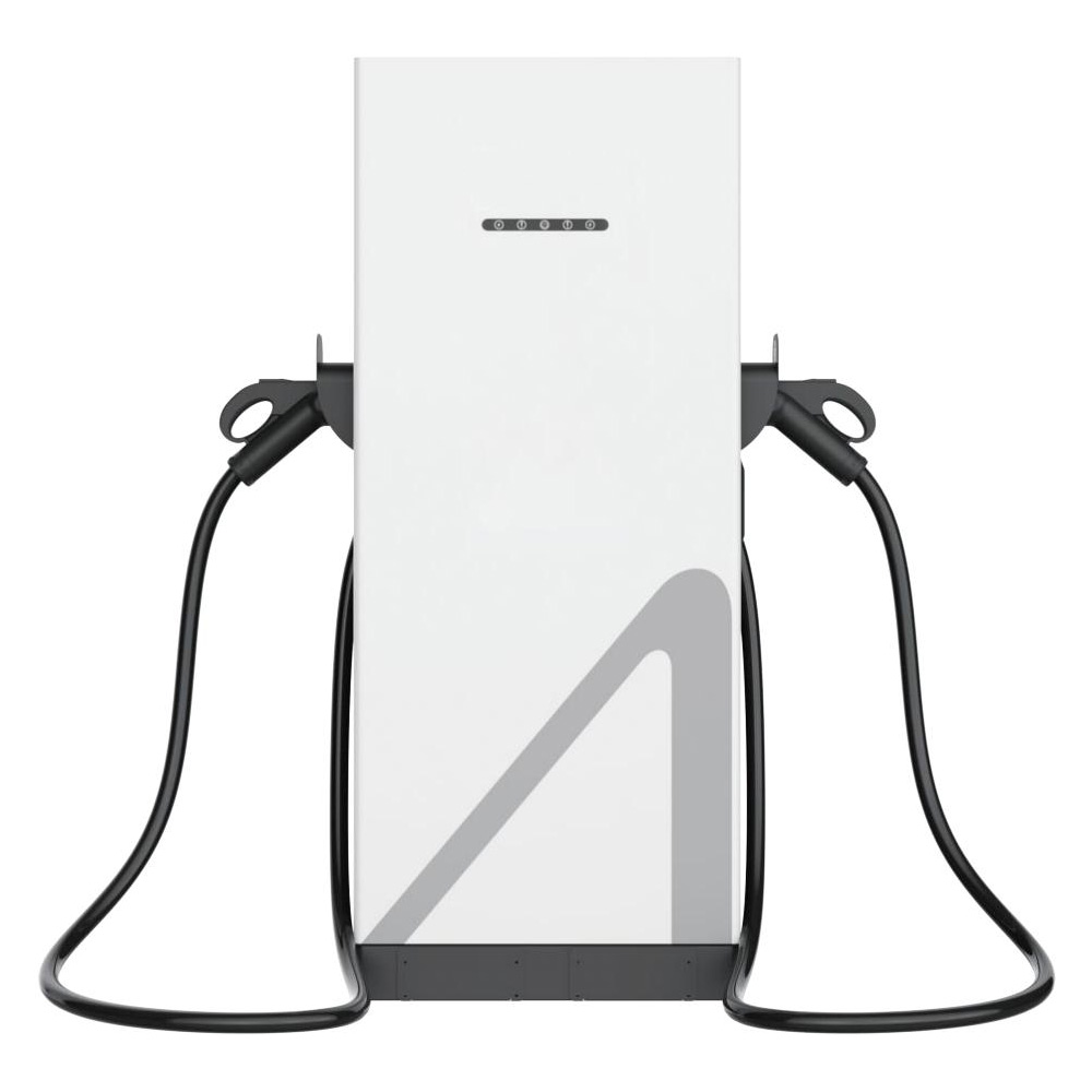 The conﬁguration of this liquid cooled dual gun charging terminal is ﬂexible and can be applied to various scenarios. Optional touch screen. Suitable for supporting automobile enterprises, commercial real estate, government enterprises, gas stations, public fast charging stations, etc.