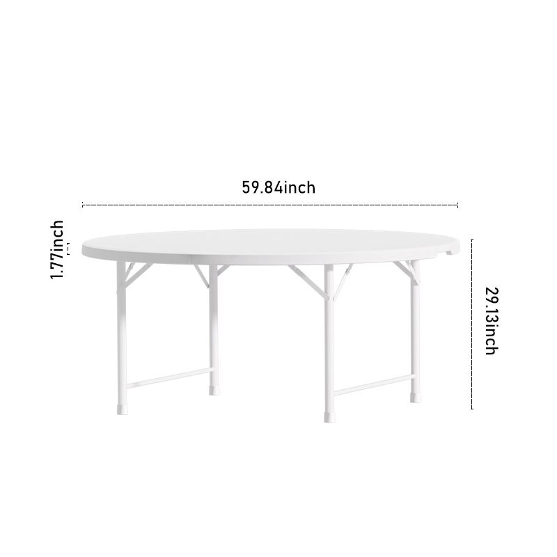 5 foot 152cm Portable Outdoor Picnic Plastic Round <a href='/folding/'>Folding</a> Tables