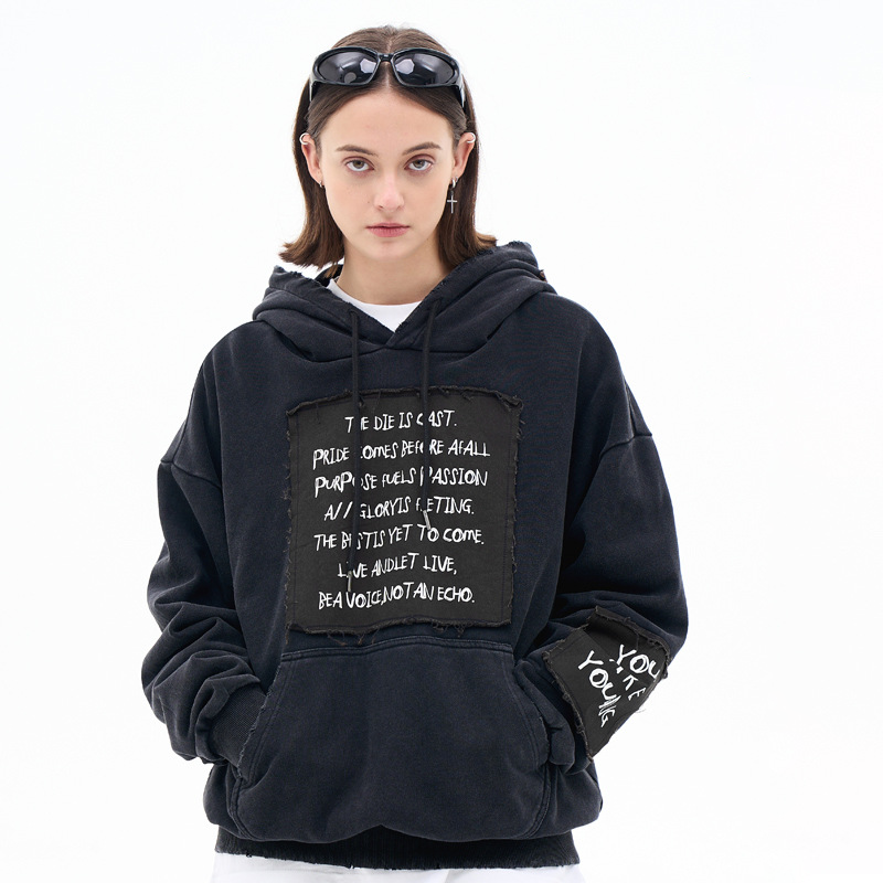 Bless custom patchwork hoodie for men