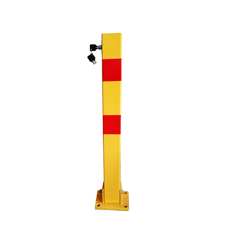 Striped Warning Post <a href='/floor-locks/'>Floor Locks</a> No Parking Ground Lock Post