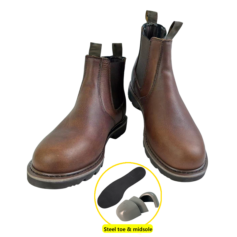 Chelsea <a href='/goodyear-safety-leather-boots/'>Goodyear Safety <a href='/leather-boots/'>Leather Boots</a></a> Slip-on Shoes with Steel Toe