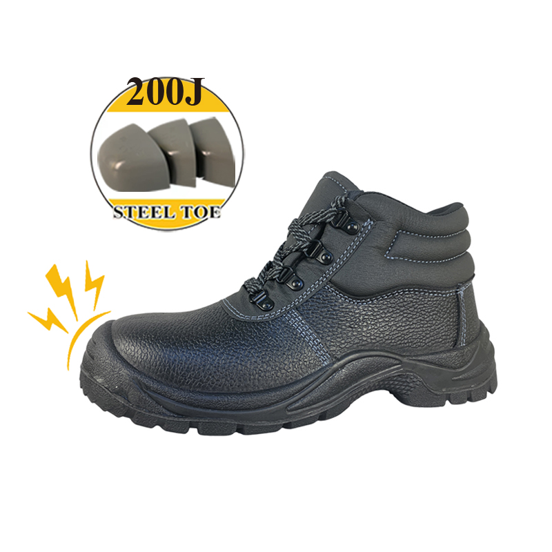 Lace-up Black Steel Toe Work <a href='/leather-boots/'>Leather Boots</a>