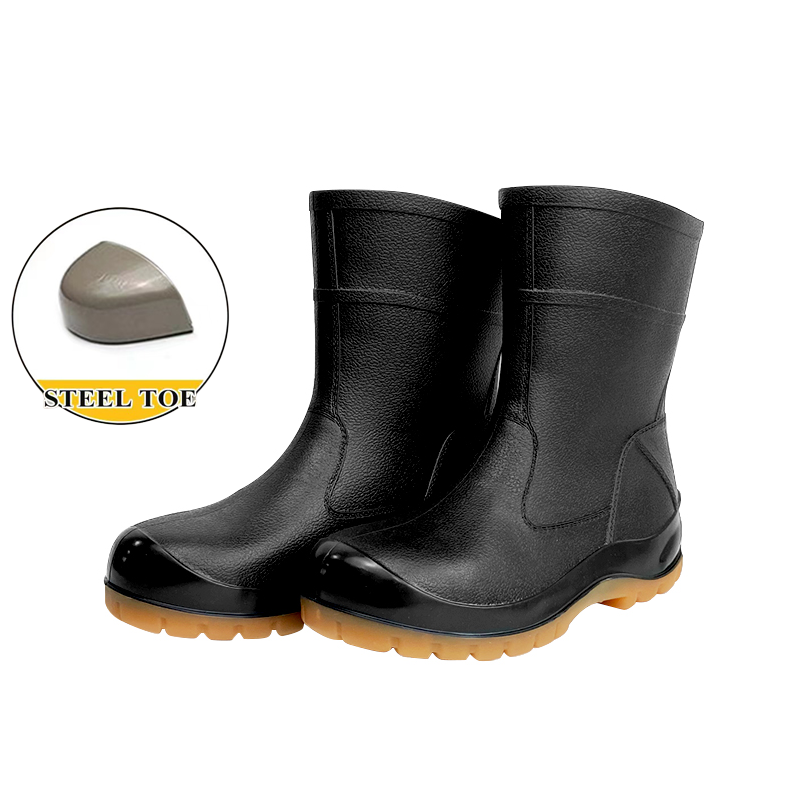 Ankle Wellington PVC Safety Water Boots With <a href='/steel-toe/'>Steel Toe</a> And Midsole