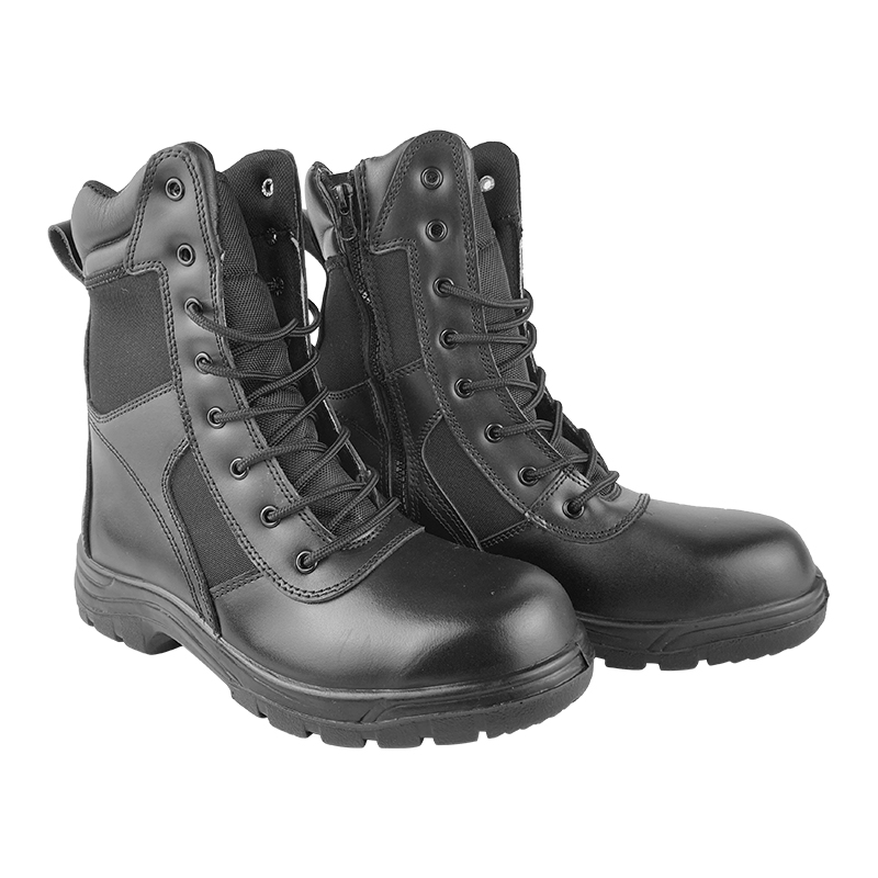 9 Inch Military Protection <a href='/leather-boots/'>Leather Boots</a> with Steel Toe and Plate