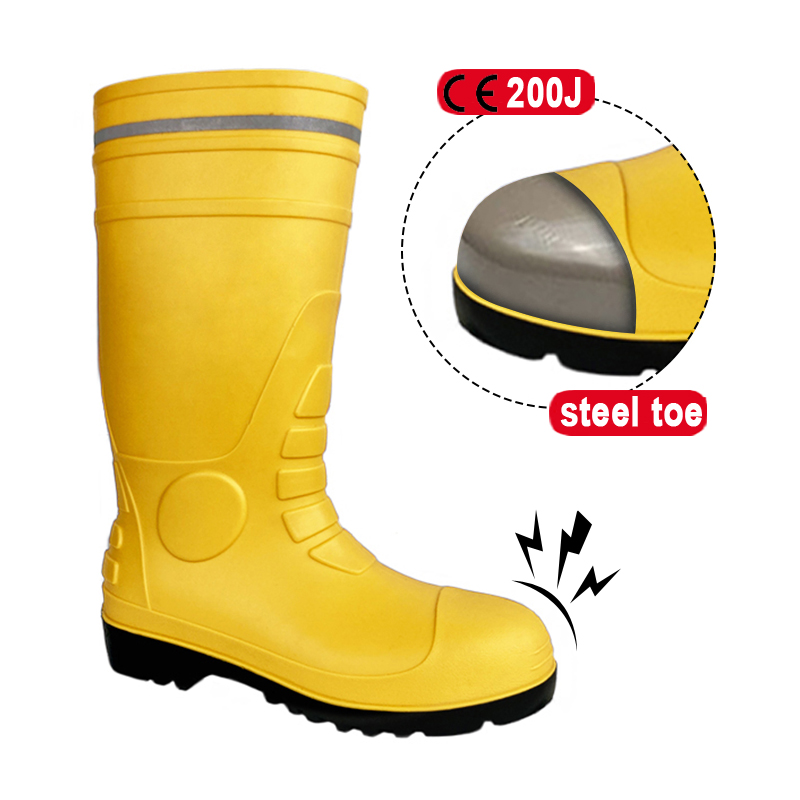 Reflective Top Cut <a href='/pvc-safety-rain-boots/'>PVC Safety Rain Boots</a> Botas De Lluvia