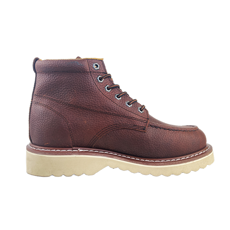 Men-Made 6 Inch Brownish Red Goodyear Welt Stitch Working <a href='/leather-boots/'>Leather Boots</a>