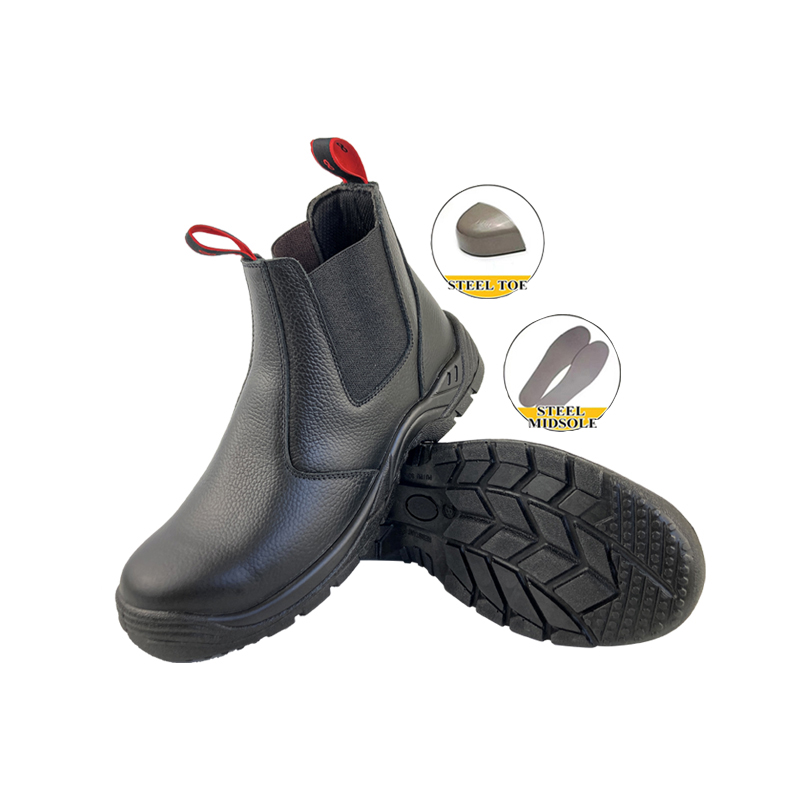 Men Slip-on PU Sole Dealer Boot with Steel Toe Cap and Steel Midsole
