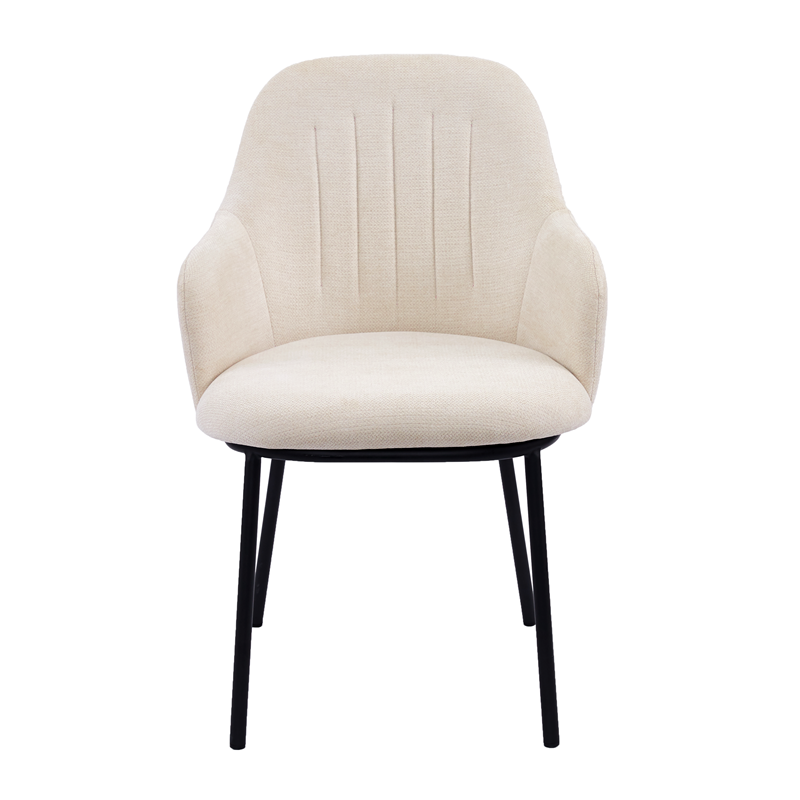 Brant <a href='/dining-chair/'>Dining Chair</a> with Arm Upholstered Seat in Metal Frame.