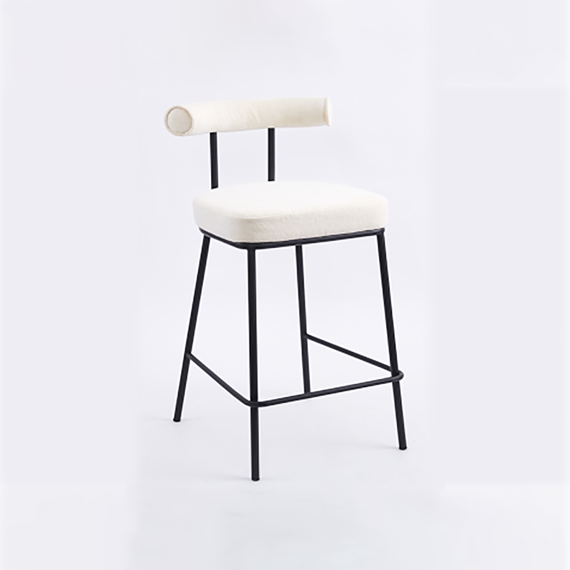 Elva <a href='/barstool/'>Barstool</a> Upholstered Seat with Simple Curve Back.