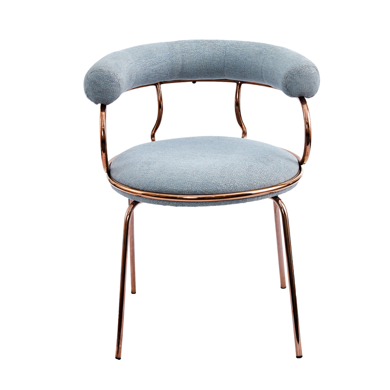 Mimi <a href='/dining-chair/'>Dining Chair</a> Upholstered Seat with Metal Frame.