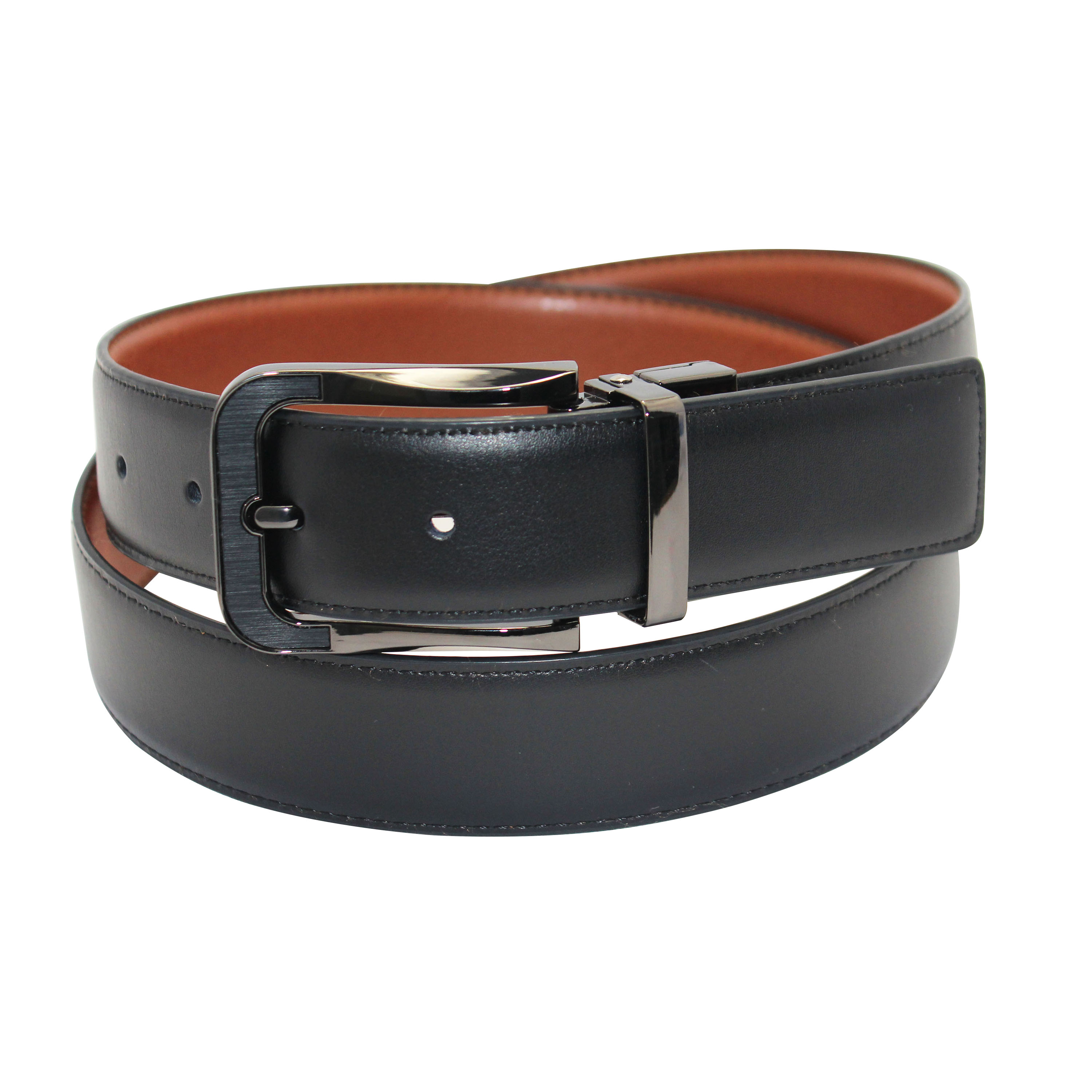 Reversible Belt with a Metallic Finish for a Shiny Look 35-23026