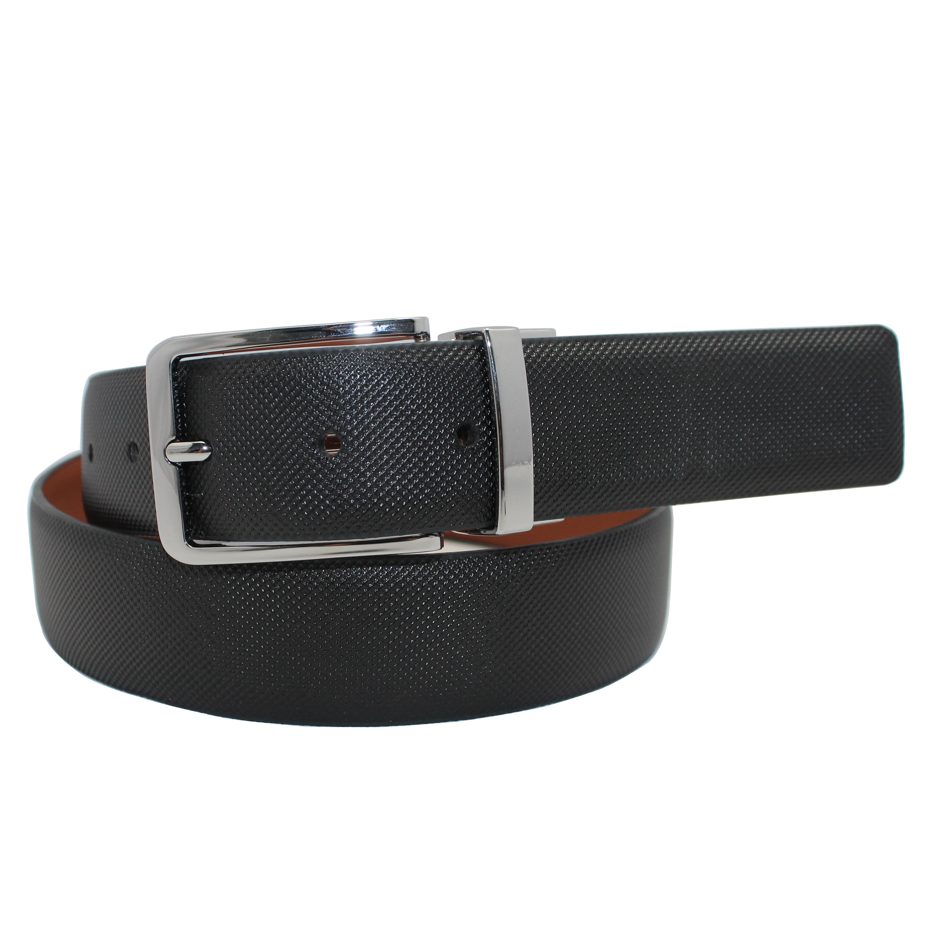 Reversible Fabric Belt with Geometric Patterns 35-23251