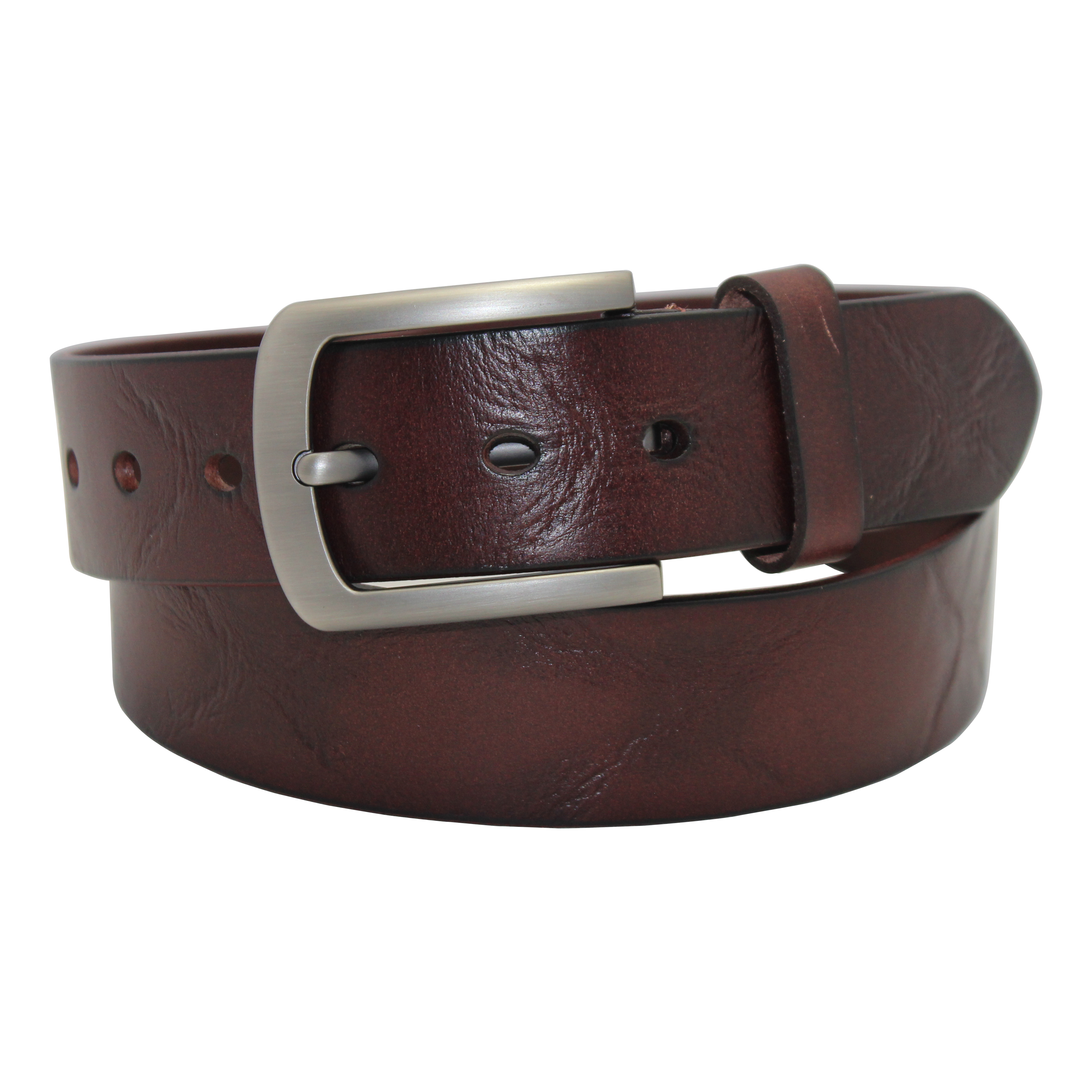Distressed Denim Belt with Metal Rivets 40-23775