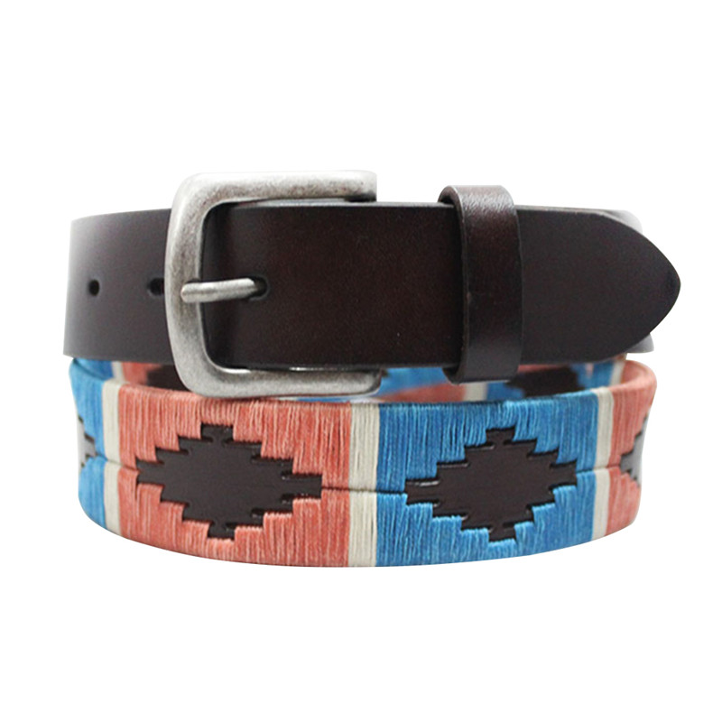 Polo Belt Hand-Stitched leather Unisex <a href='/designer-belts/'>Designer Belts</a> for Men 35-15379