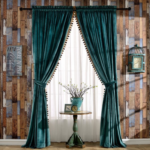 High End China Supplier Home Decoration Bedroom Living Room Pom Poms <a href='/blackout-velvet-window-curtain/'>Blackout Velvet Window <a href='/curtain/'>Curtain</a></a>s