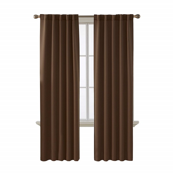 Cheap Room Darkening Drape Modern Living Room Solid Back Tab Blackout Window Curtain 