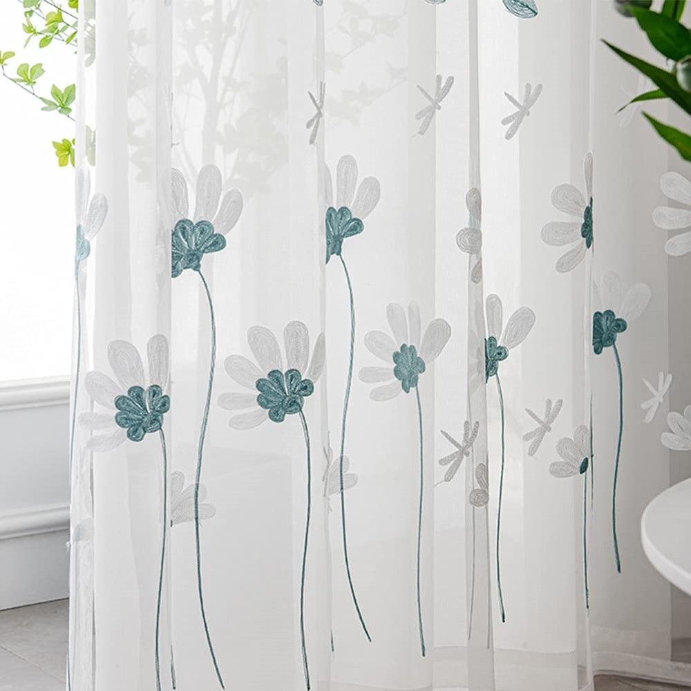 Embroidered Semi Sheer Curtains (3)