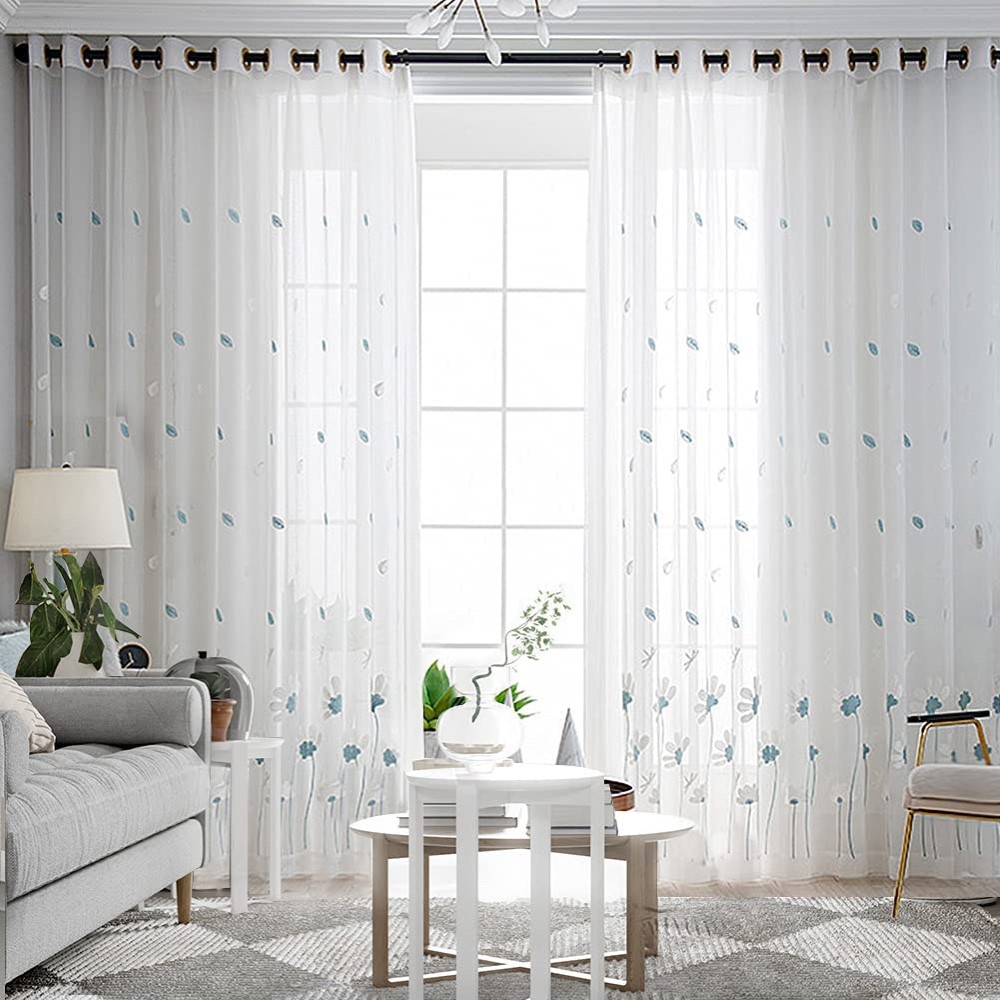 Embroidered Semi Sheer Curtains (4)