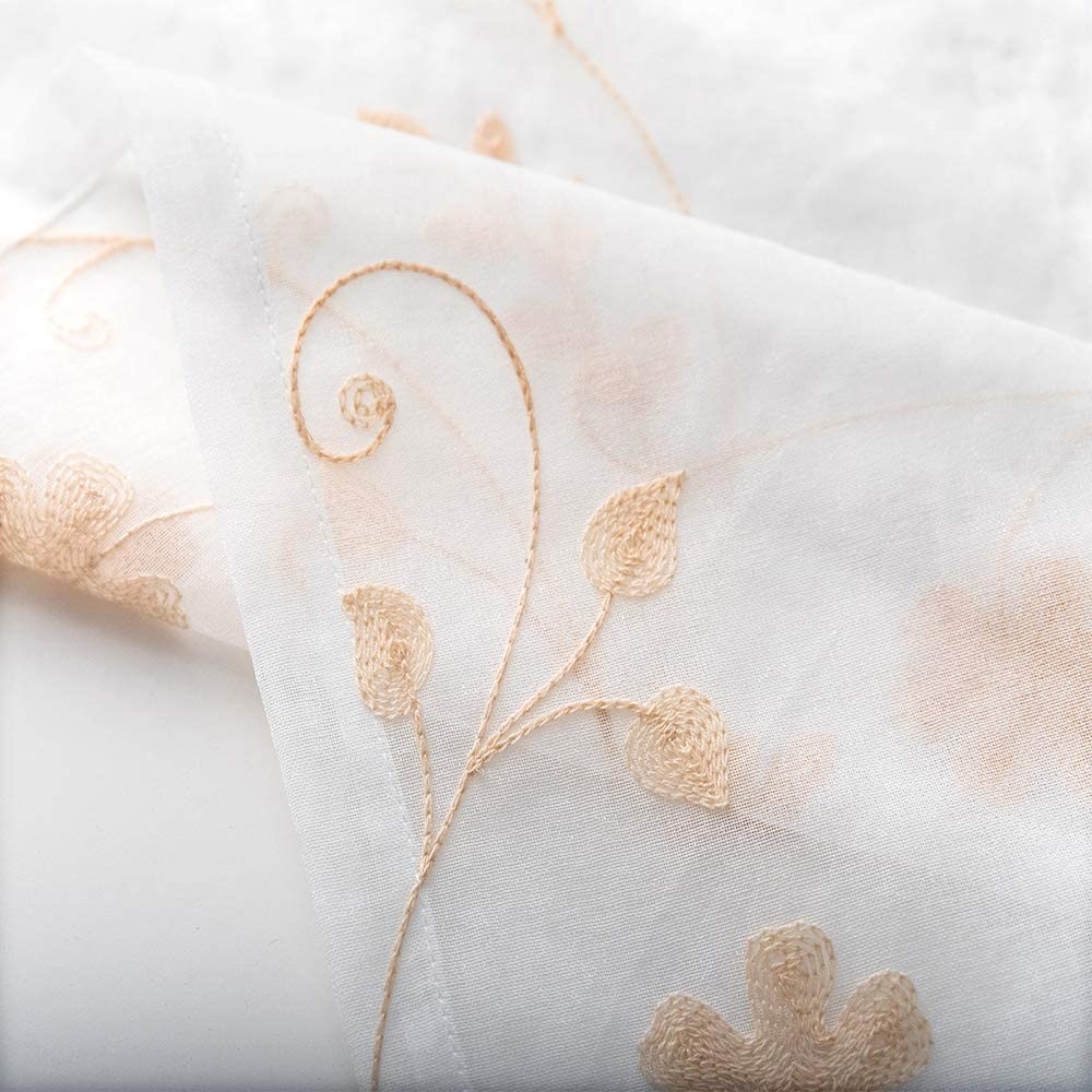 Embroidery Gold Sheer Curtains (4)