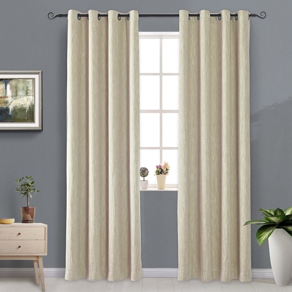 Modern Linen Look Drapery Pattern Free Sample Energy Saving Anti-rust Grommet <a href='/curtain/'>Curtain</a>