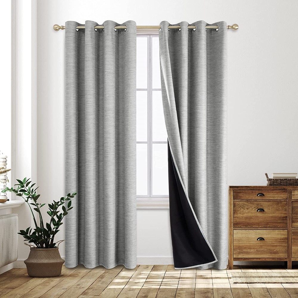 Faux Linen Blackout Curtain (9)