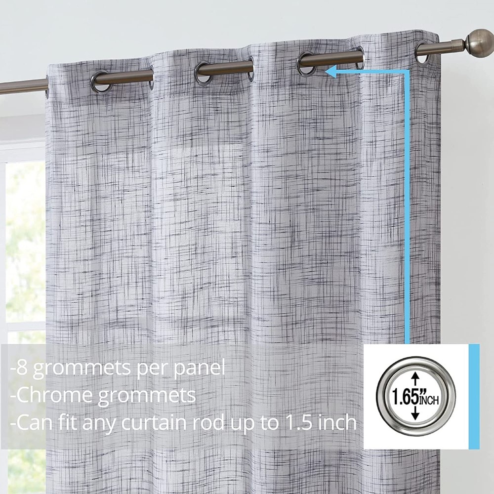 Faux Linen Sheer Curtain (2)