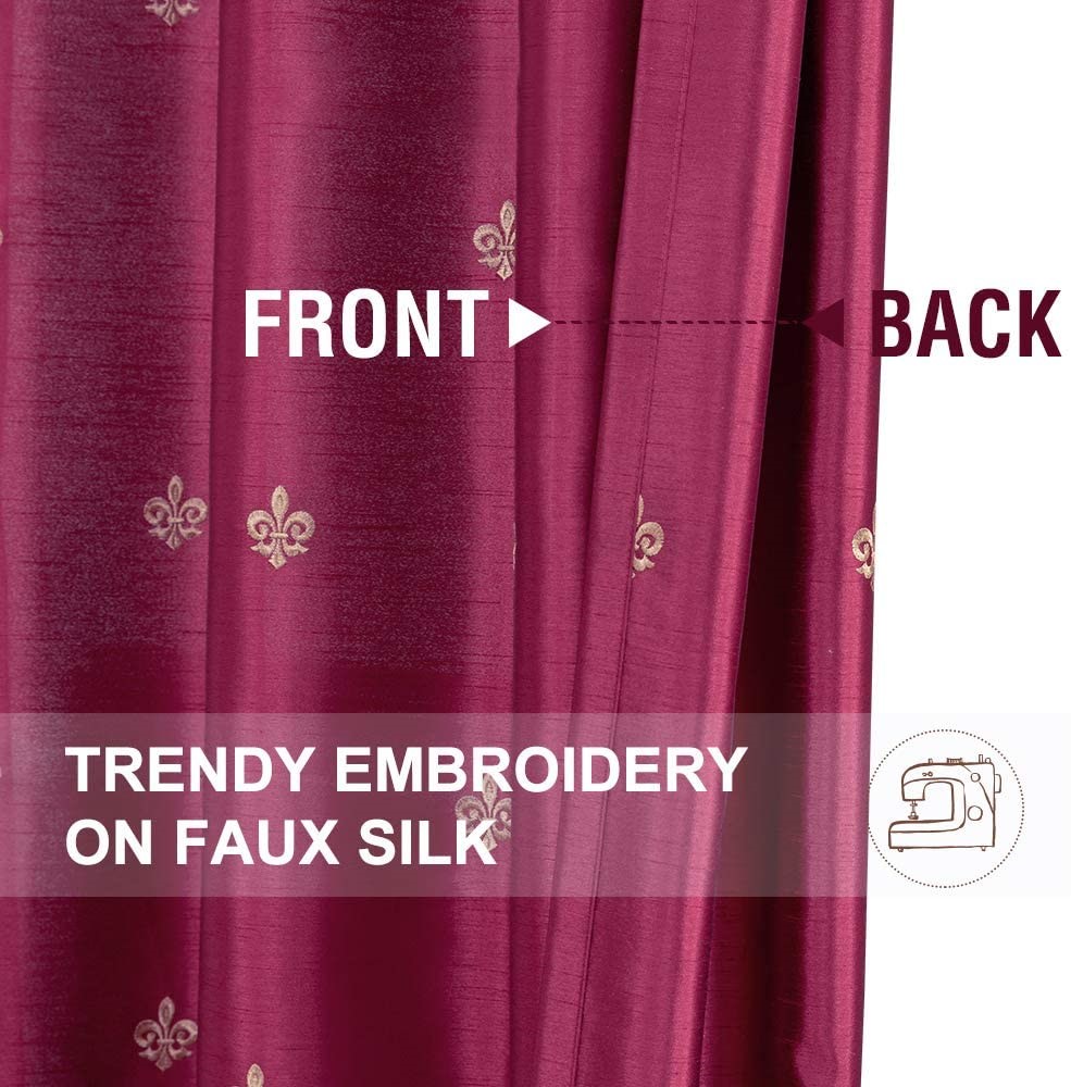 Faux Silk Embroidery Curtain (1)