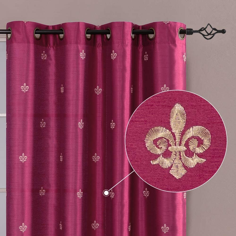 Faux Silk Embroidery Curtain (2)