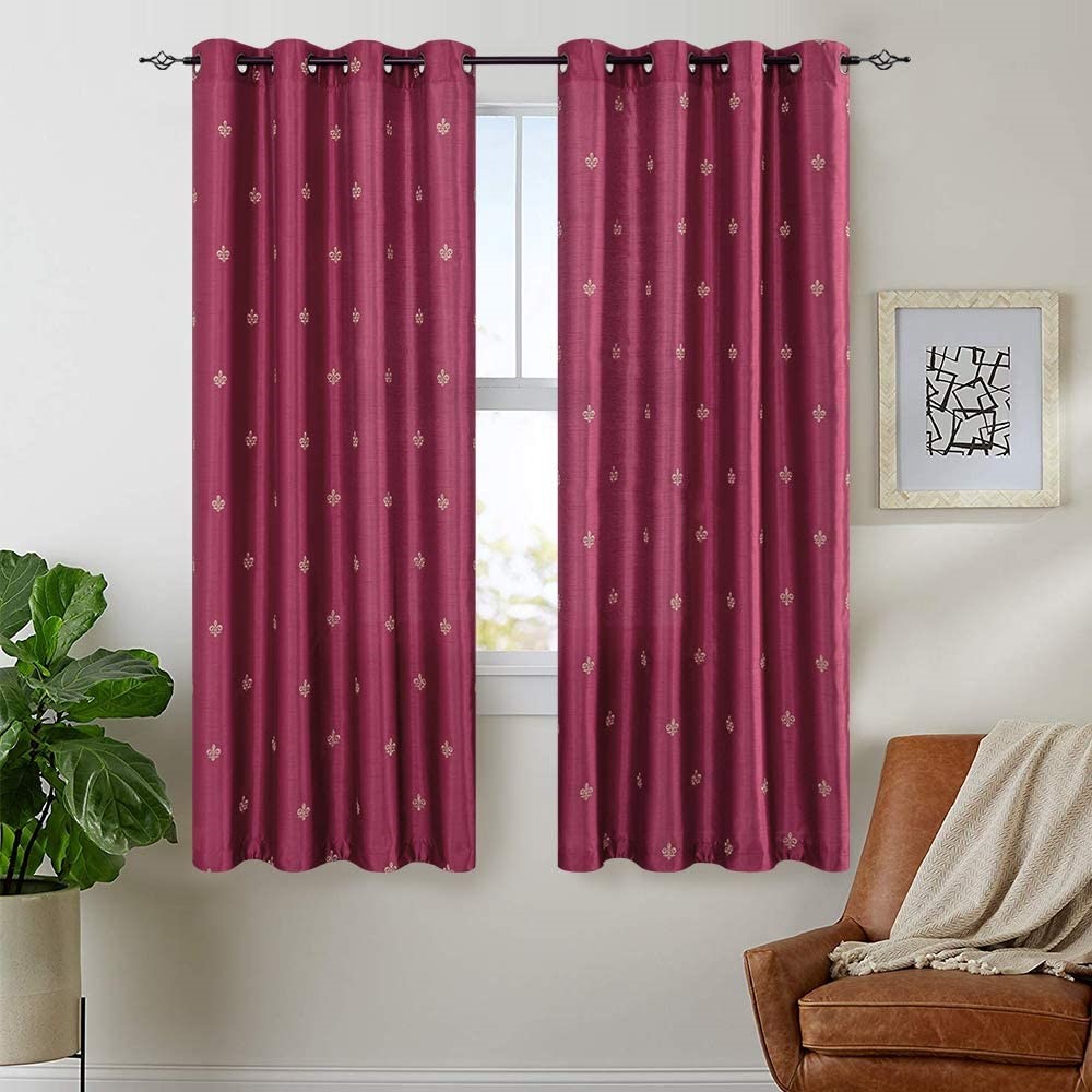 Faux Silk Embroidery Curtain (3)