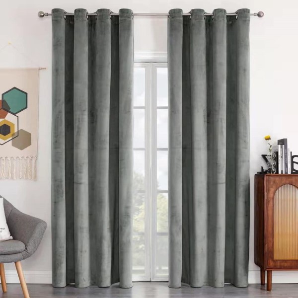 Custom Made Window Treatment Drape Set Living Room Bedroom Brown Holland Velvet Window <a href='/curtain/'>Curtain</a>