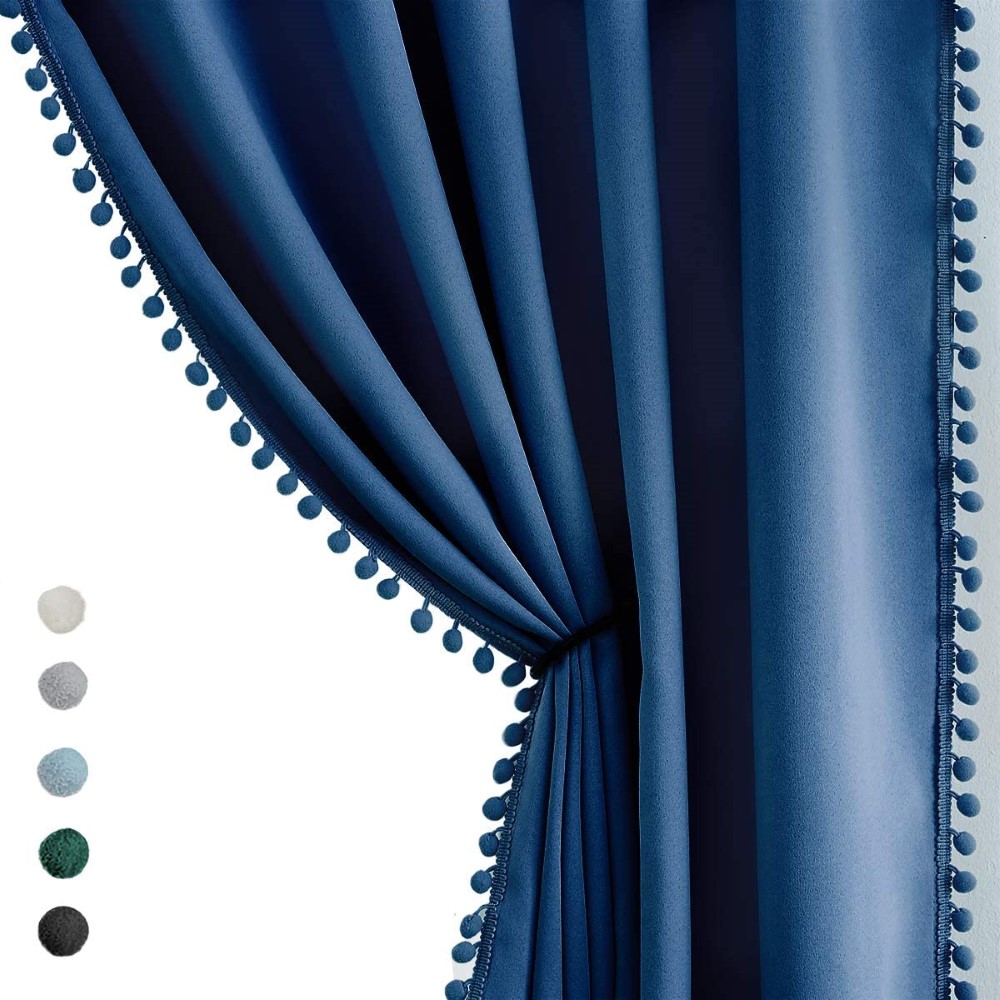 Pom Pom Velvet Blackout Curtain (7)