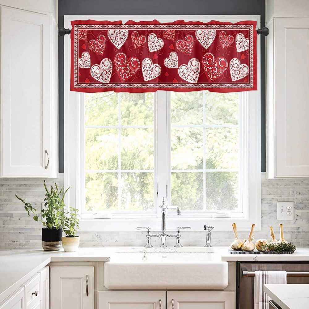Red Curtain Valance (3)