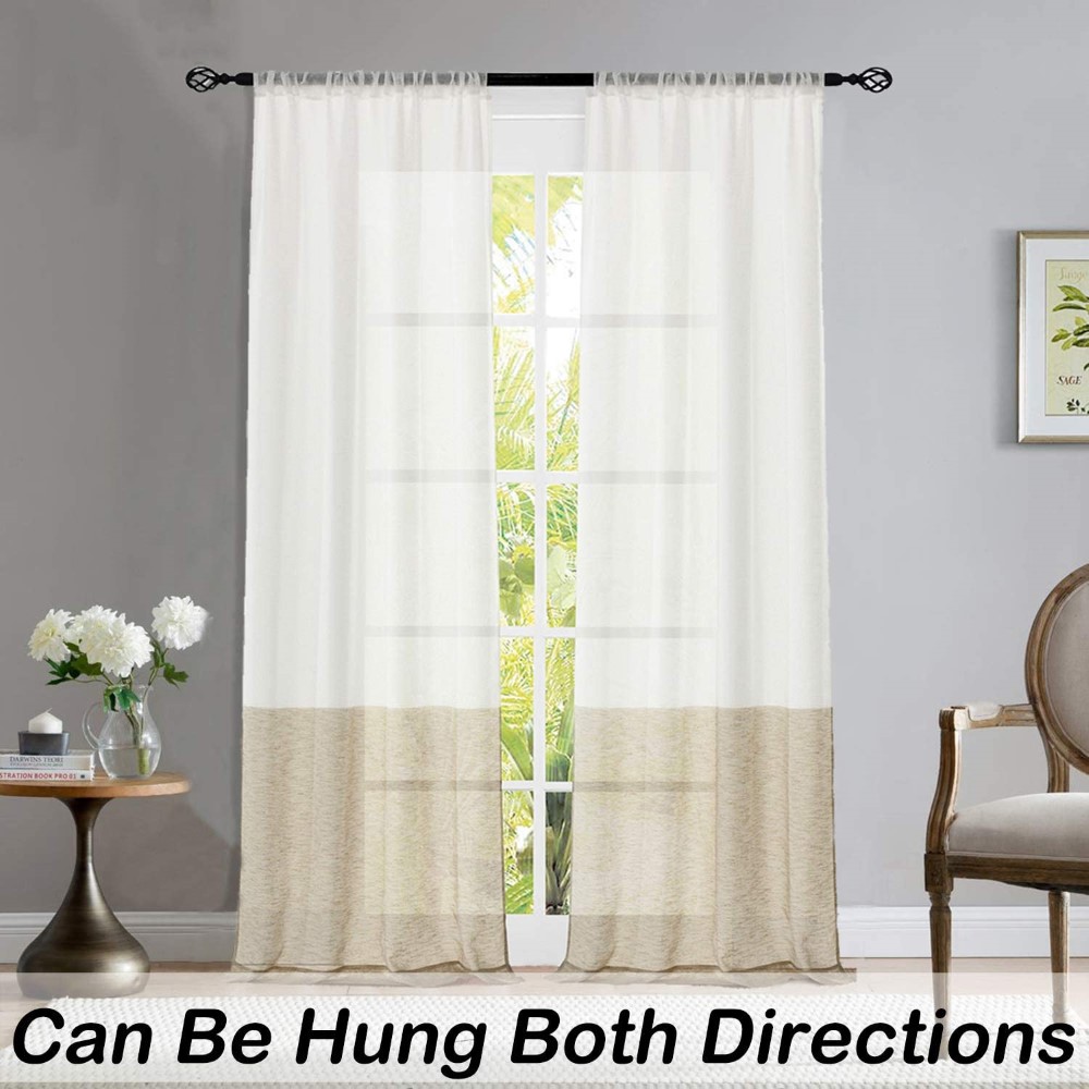 Sheer Color Block Window Curtain (1)