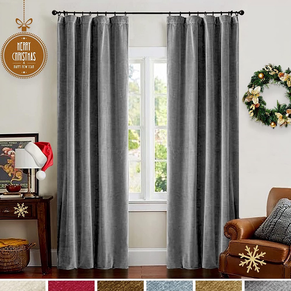 Velvet fabric curtain
