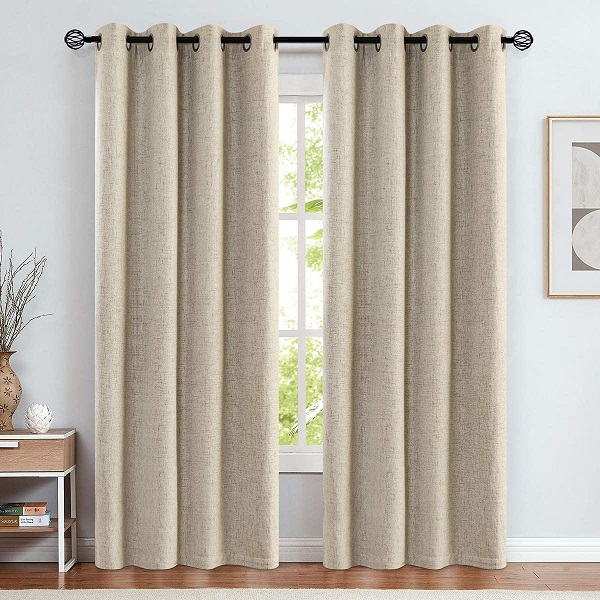 China Supplier Wholesale Soundproof Insulate Linen Look Bedroom Grommet Window <a href='/curtain/'>Curtain</a>