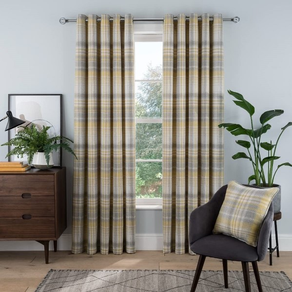 Custom Hotel Quality Bedroom Soundproof Heavy Yarn Dayed Plaid Top Eyelet Window <a href='/curtain/'>Curtain</a>