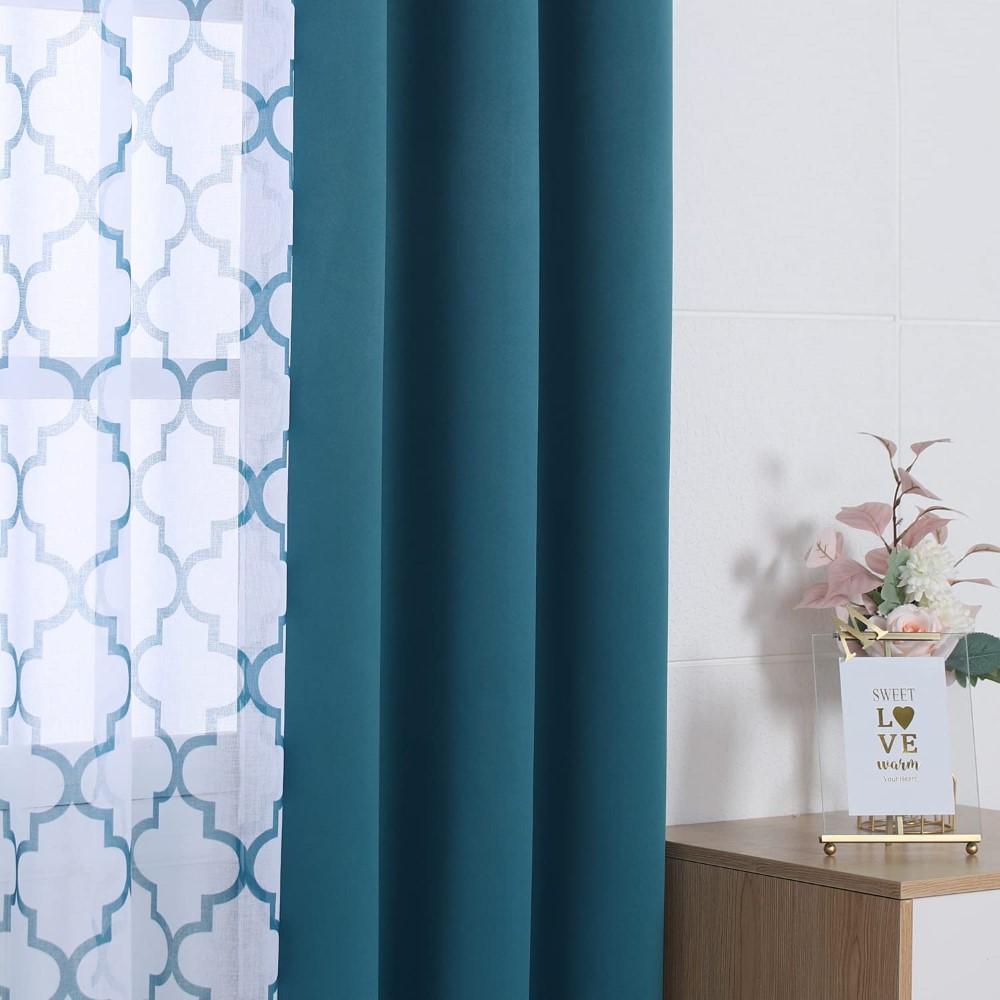 Branch Print Sheer Curtains (1)