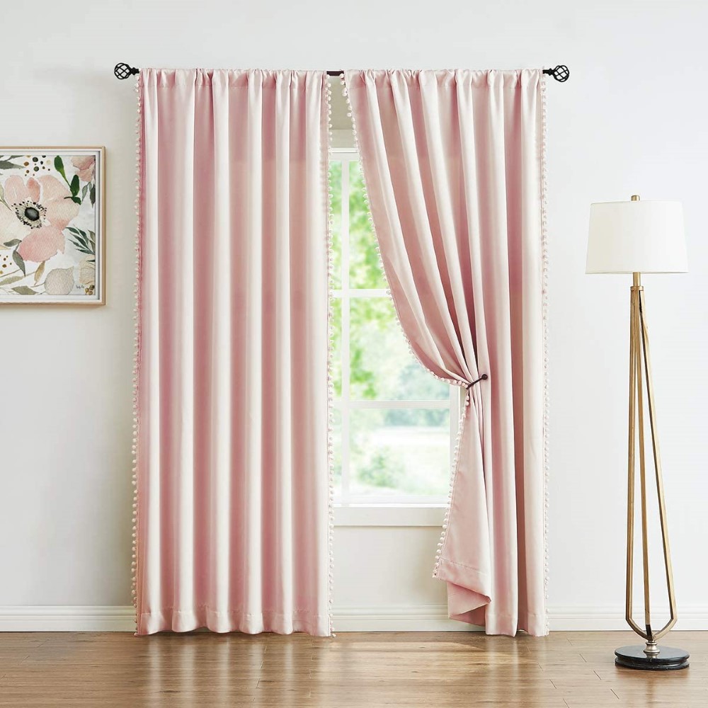 Pom Pom Velvet Blackout Curtain (1)