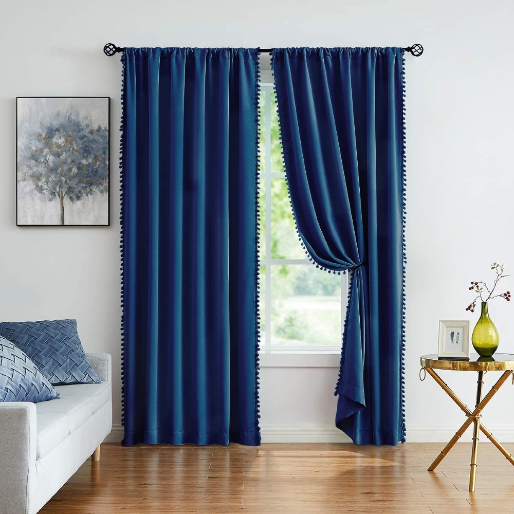 Pom Pom Velvet Blackout Curtain (2)