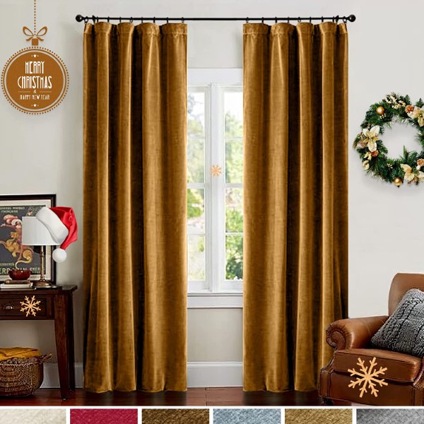 High Hotel Quality Energy Saving Super Soft Living Room Bedroom Velvet Blackout Window Curtain