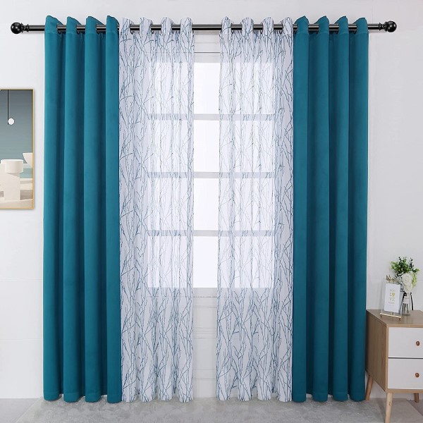 Cheap Price Home Decoration Children Bedroom Triple Weave Long Blackout <a href='/curtain/'>Curtain</a> with Tree Print Sheer Drape