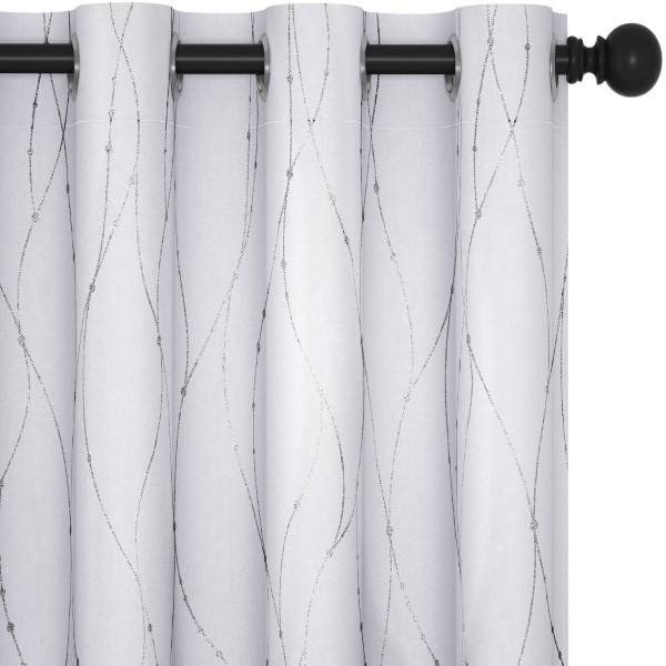 Dairui Textile White Blackout <a href='/curtain/'>Curtain</a> Panels for Bedroom and Living Room 84 Inch Long Drapes Thermal Insulated Window Curtains 