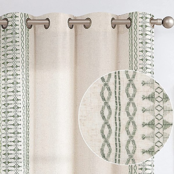 Wholesale Luxury Cortina Ready Made Linen Pattern Living Room Embroidered Window <a href='/curtain/'>Curtain</a>