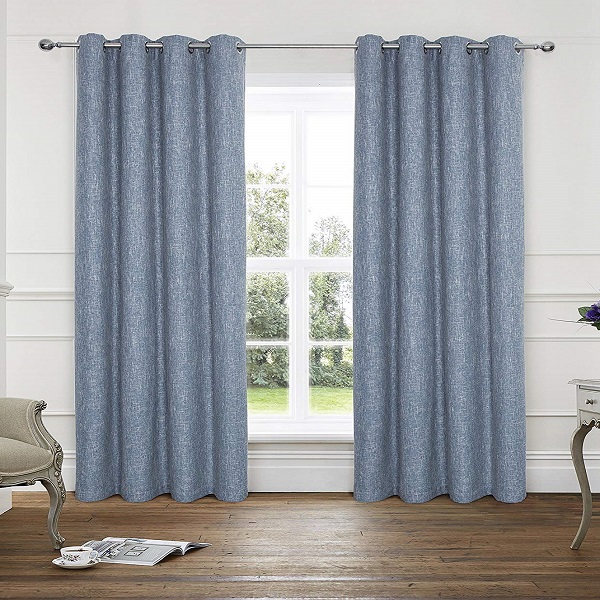 Dairui Textile Cheap Window Treatment Set Hotel Bedroom Teal Solid Grommet Linen <a href='/curtain/'>Curtain</a>