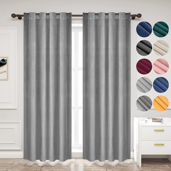 Luxury Window Treatment Ready Made Children Bedroom Room Darkening Thermal Soft Velvet <a href='/blackout-curtains/'>Blackout Curtains</a>