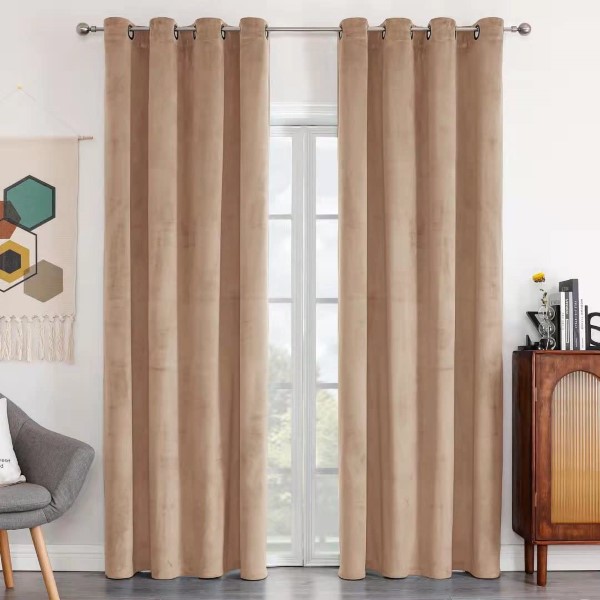 Classic Blackout <a href='/curtain/'>Curtain</a> Type UV Resistant Room Darkening Solid Grommet Polyester Curtain for Bedroom