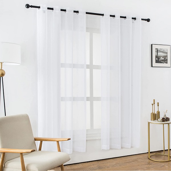 Dairui Textile Living Room <a href='/curtain/'>Curtain</a>s White Semi Sheer Curtains 84 Inch Length Window Curtain 