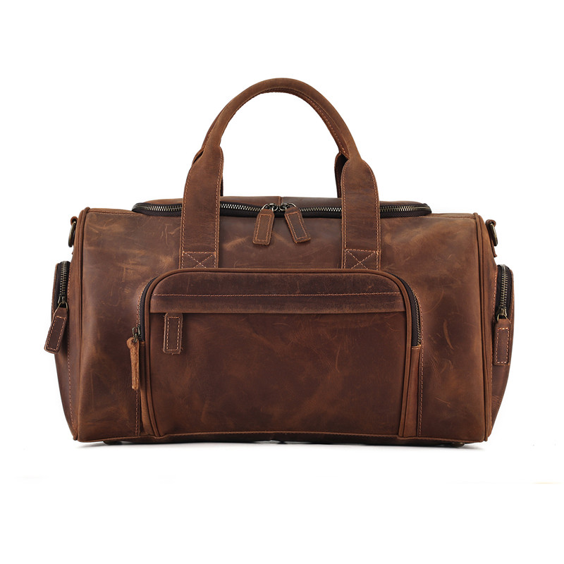 Custom Large Capacity Leather Men's Weekend Bag Travel Bag