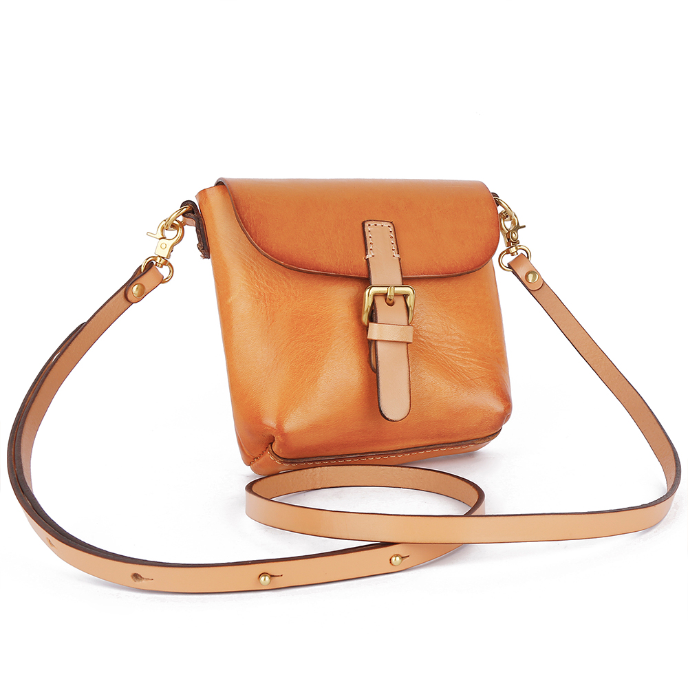 Factory Custom Bags for Women's Vegetable Tanned Leather Shoulder Bag